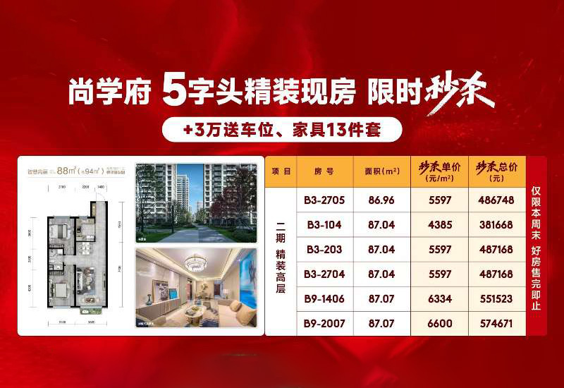 北湖5字头精装现房限时秒杀