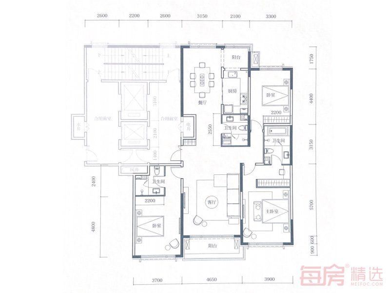 壹湖国际170平户型