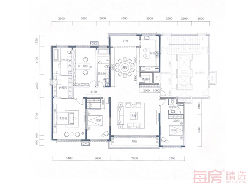 壹湖国际320平户型